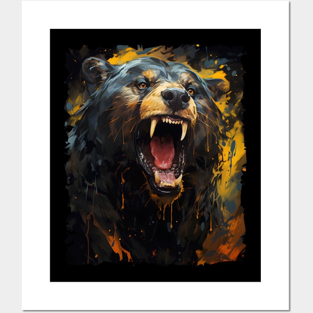 Growling Bear Wall Art by ArtisticCorner